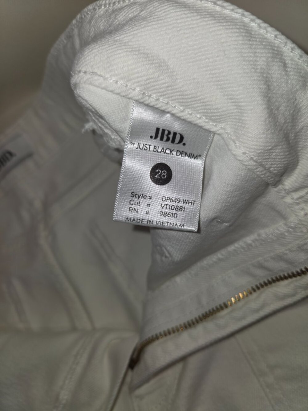 JBD Eve Utility High Rise Wide Leg Jeans White Women’s Size 28 DP649 Retail $74 - Picture 8 of 12